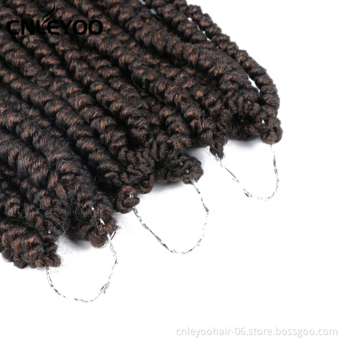 12 Inch Spring Senegalese Crochet Hair Mixed Brown Curly End Senegalese Twist Crochet Braids For Women